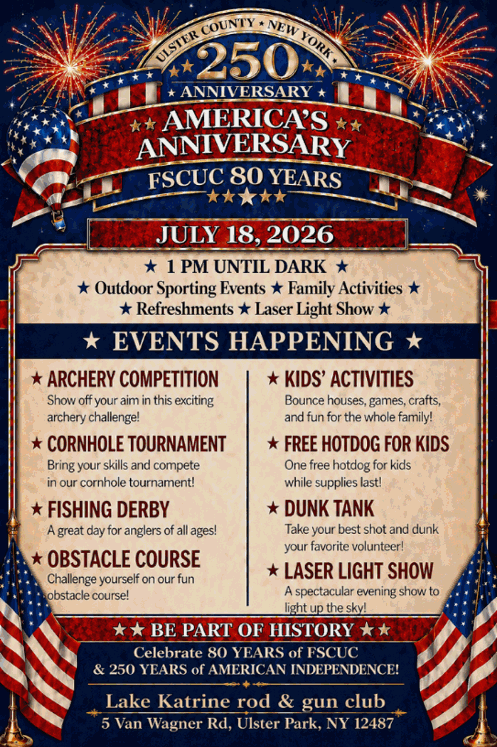 Celebrate America's 250th Anniversary & FSCUC's 80th in Ulster County!