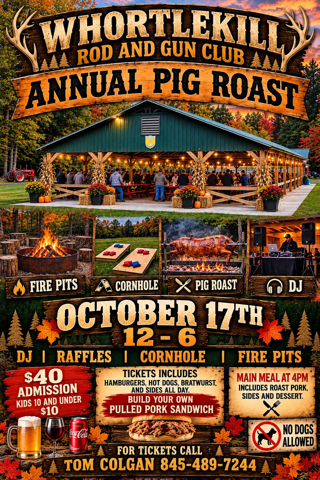 Whortlekill Rod and Gun Club Annual Pig Roast – October 17, 2026
