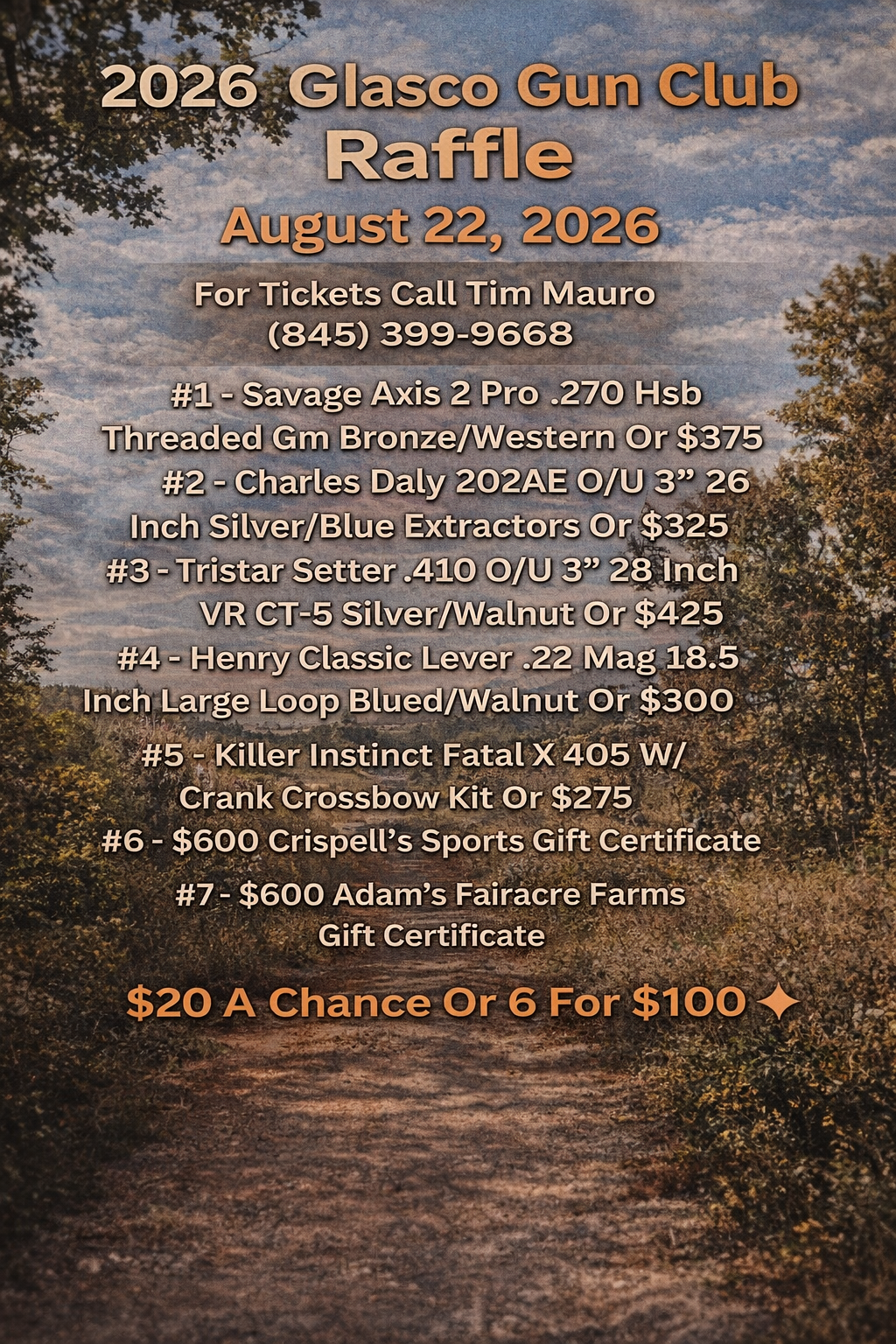 2026 Glasco Gun Club Raffle: Win Firearms, Crossbows, and Gift Certificates!