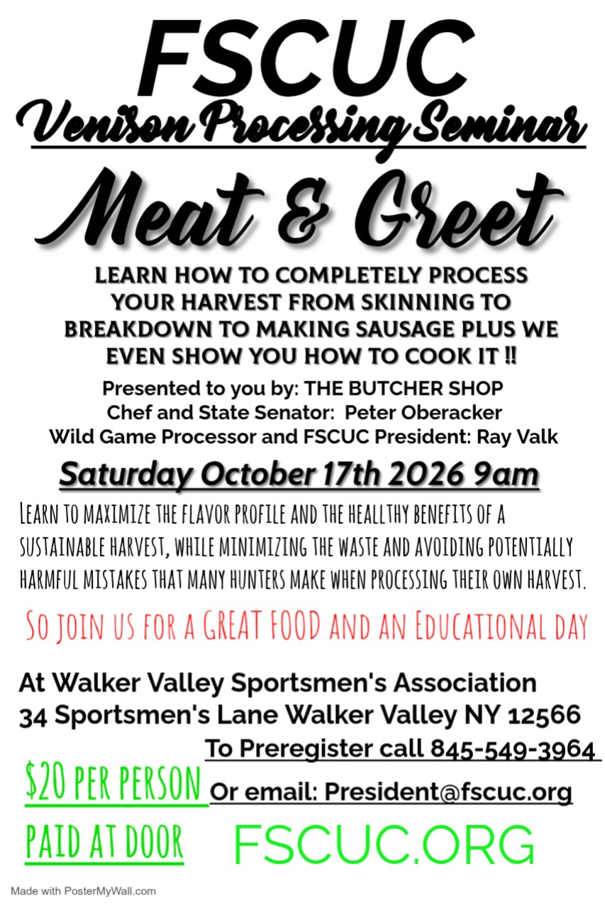 FSCUC Venison Processing Seminar Meat & Greet