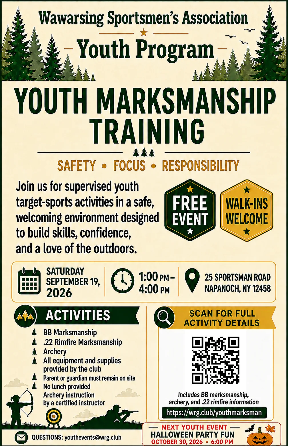 Wawarsing Sportsmen's Association Youth Marksmanship Training